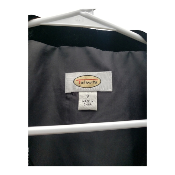 Talbots Black Velvet Bead Embellished Tunic Top Dressy Cocktail Women’s 8 - Picture 7 of 8